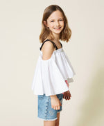 TWINSET Girl Poplin Blouse with Gros-grain Shoulder Straps kids blouses TWINSET   