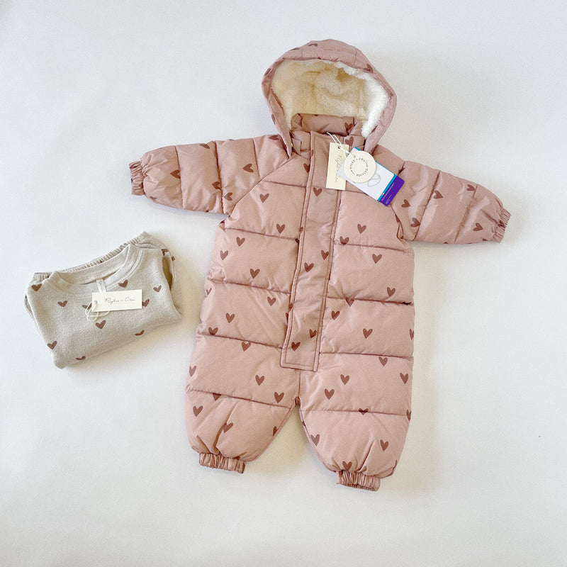 Baby Snowsuit 0-3 Months Baby Winter Snowsuit With Hood Puffer