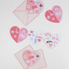 Meri Meri Heart Concertina Valentine Cards & Stickers (x 12)