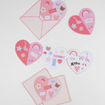 Meri Meri Heart Concertina Valentine Cards & Stickers (x 12)