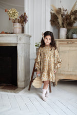 Louise Misha Agatha Dress Saffron Lurex Flowers kids dresses Louise Misha   