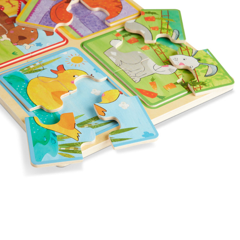 Melissa & Doug Natural Play Wooden Puzzle: Playful Pals kids toys Melissa & Doug   