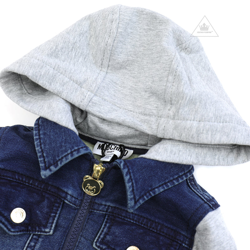Moschino Baby Hooded Denim Sweatshirt Navy * FINAL SALE baby sweatshirts Moschino   