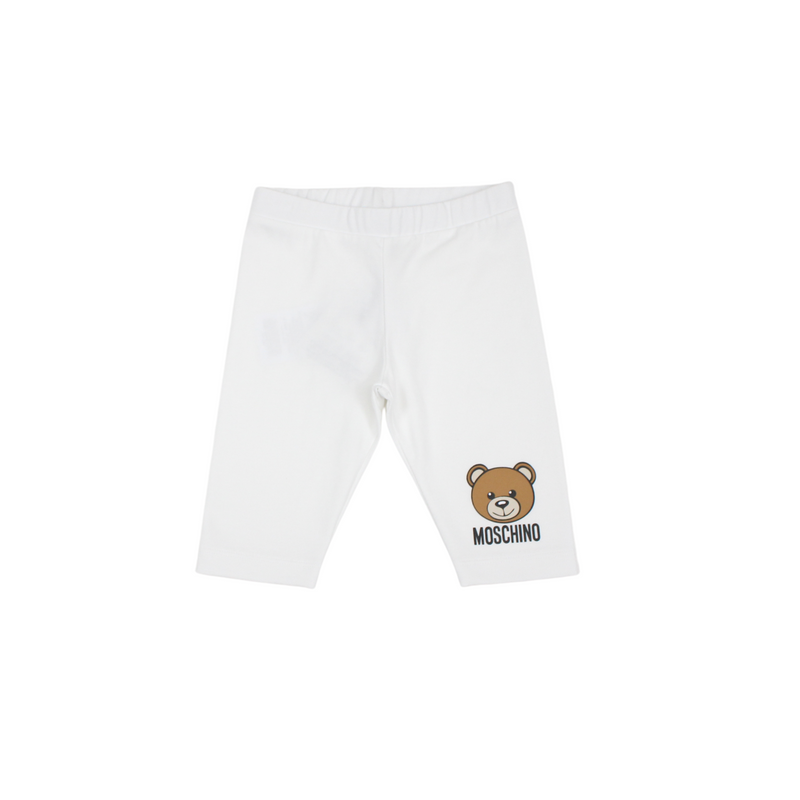 Moschino Baby Girl Bear Logo leggings White baby leggings Moschino   
