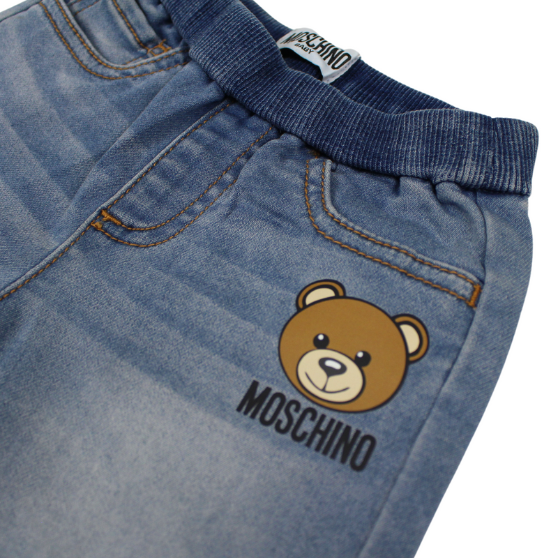 Moschino Baby Teddy Bear slip-on denim shorts baby shorts Moschino   