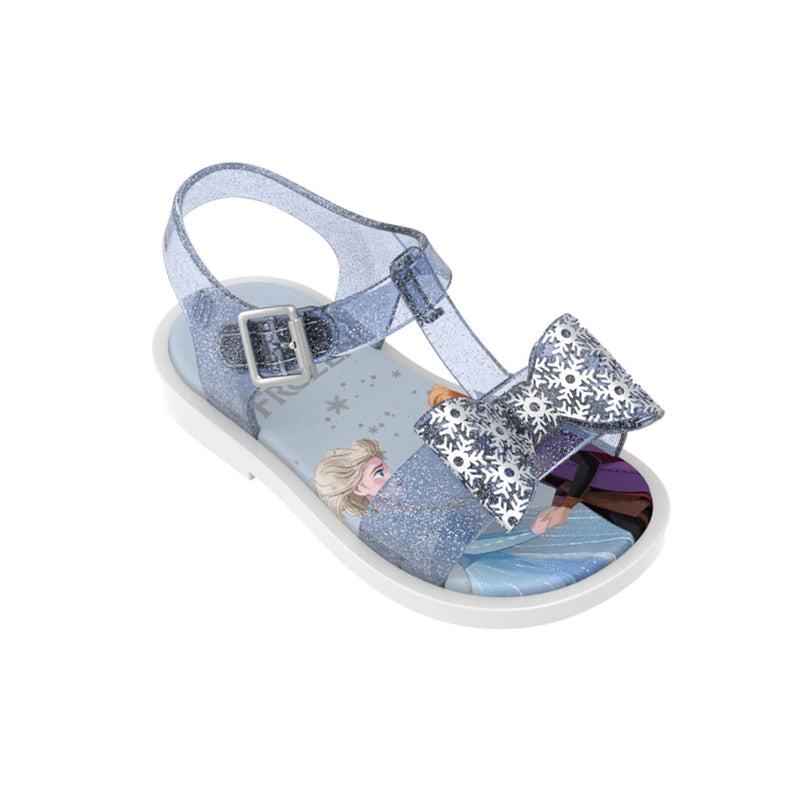 Mini Melissa Frozen 2 Snowflake Bow Sandals White Blue
