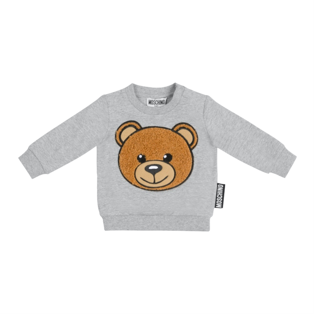 Moschino Kids Baby Sweatshirt Fuzzy Bear Head