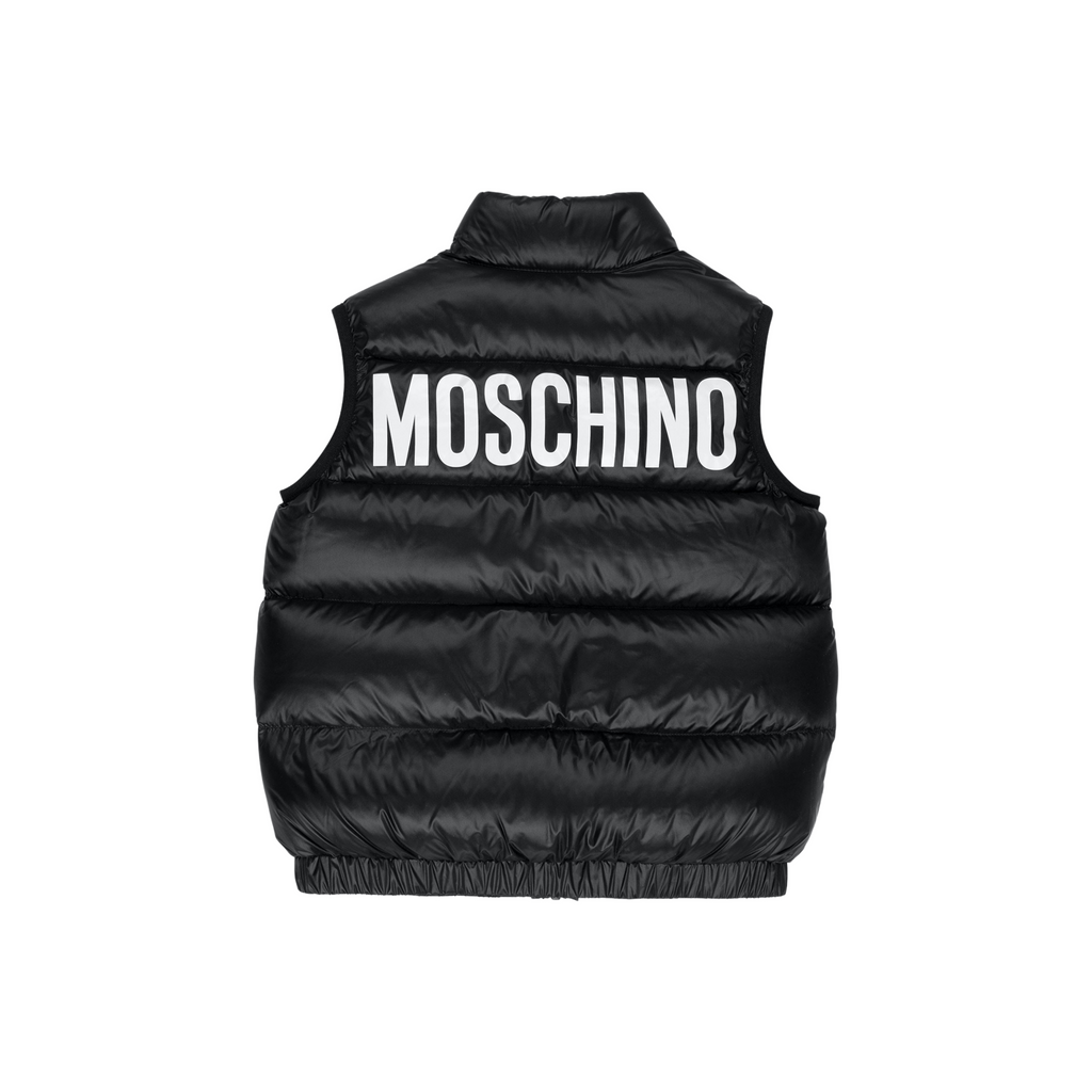 Moschino Kids Black Bear Patch Vest