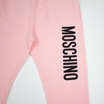 Moschino Kids Logo Cotton Sweatpants Pink kids sweatpants Moschino   