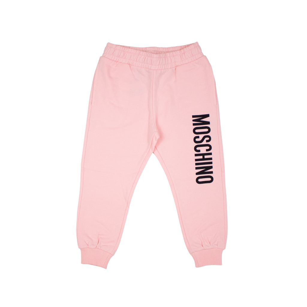 Moschino Kids Logo Cotton Sweatpants Pink