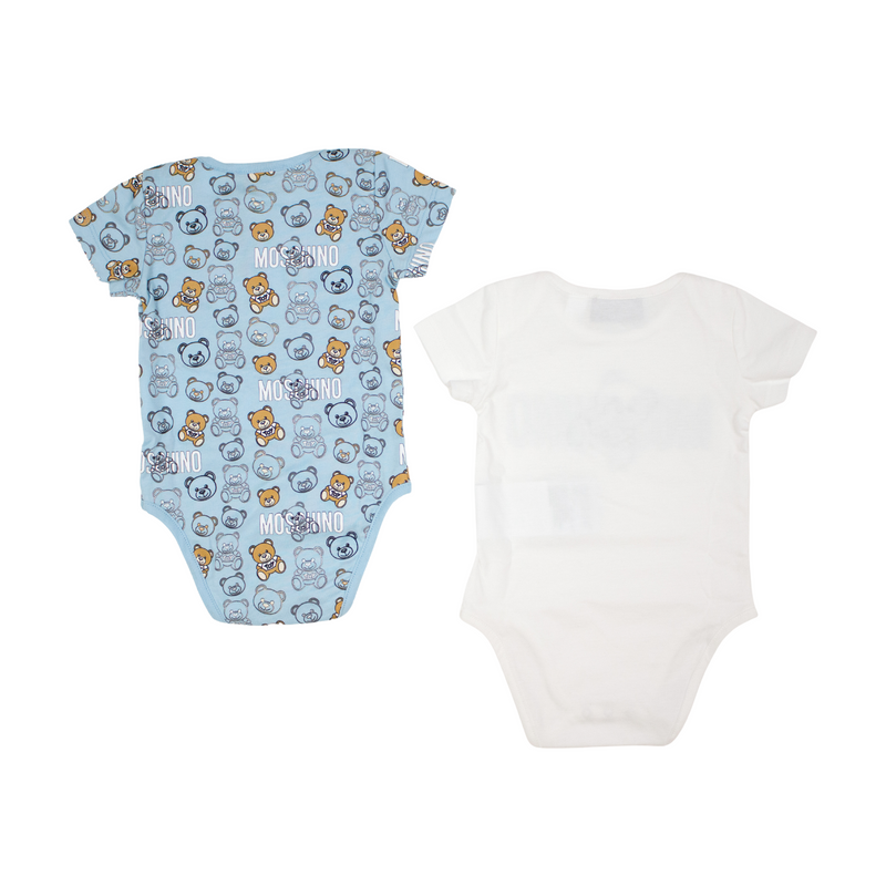 Moschino Kids Baby Teddy Bear-print Two-pack Body Gift Box baby onesies Moschino   