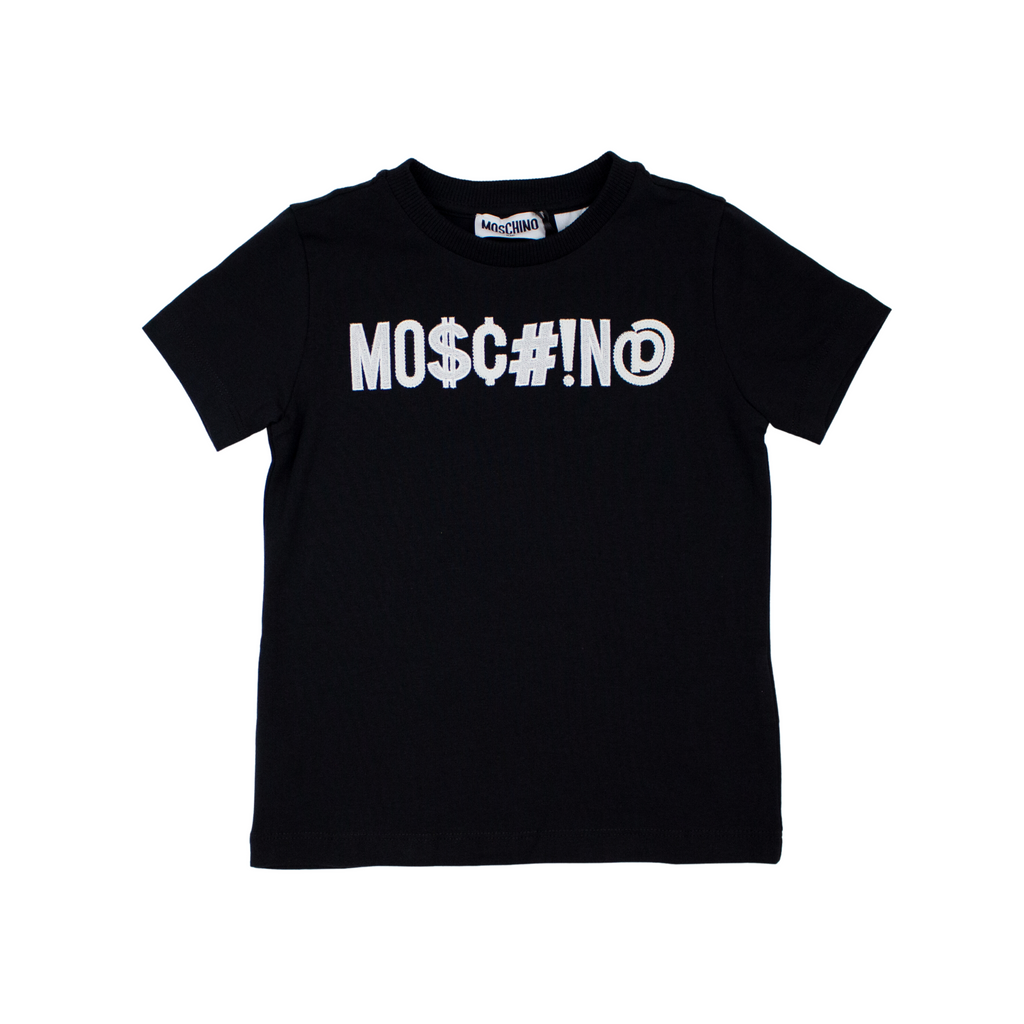 Moschino Kids Logo Symbol T Shirt Black