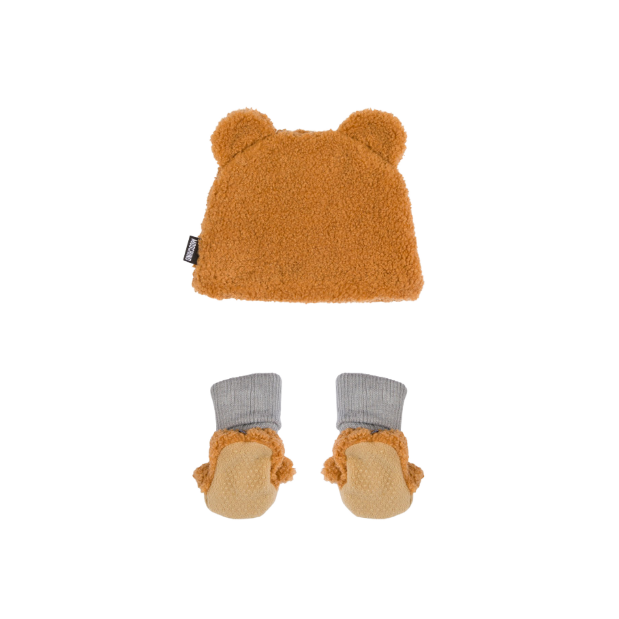 Moschino Kids Baby Hat and Booties In Gift Box Crown Forever