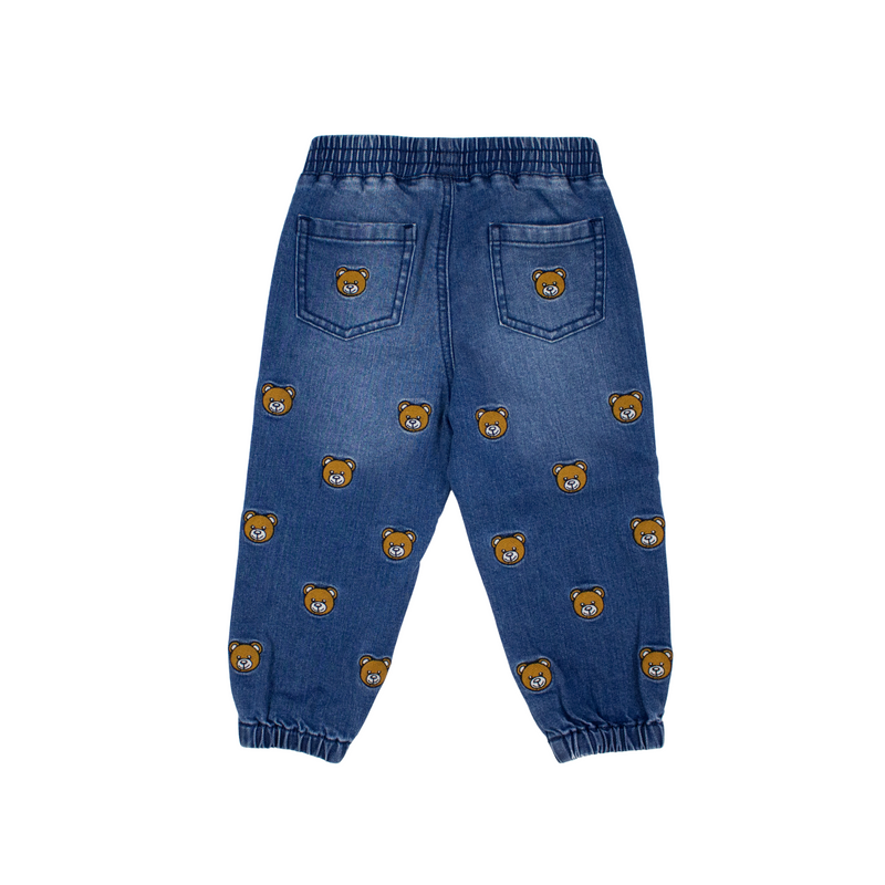 Moschino Kids Baby Embroidered Teddy Bear Jeans kids pants Moschino   