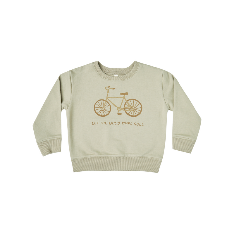 Rylee + Cru Bike Terry Sweatshirt Sage kids sweatshirts Rylee And Cru   