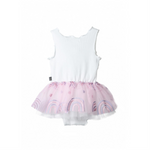 Petite Hailey Glitter Rainbow Baby Onesie Pink baby dresses Petite Hailey   