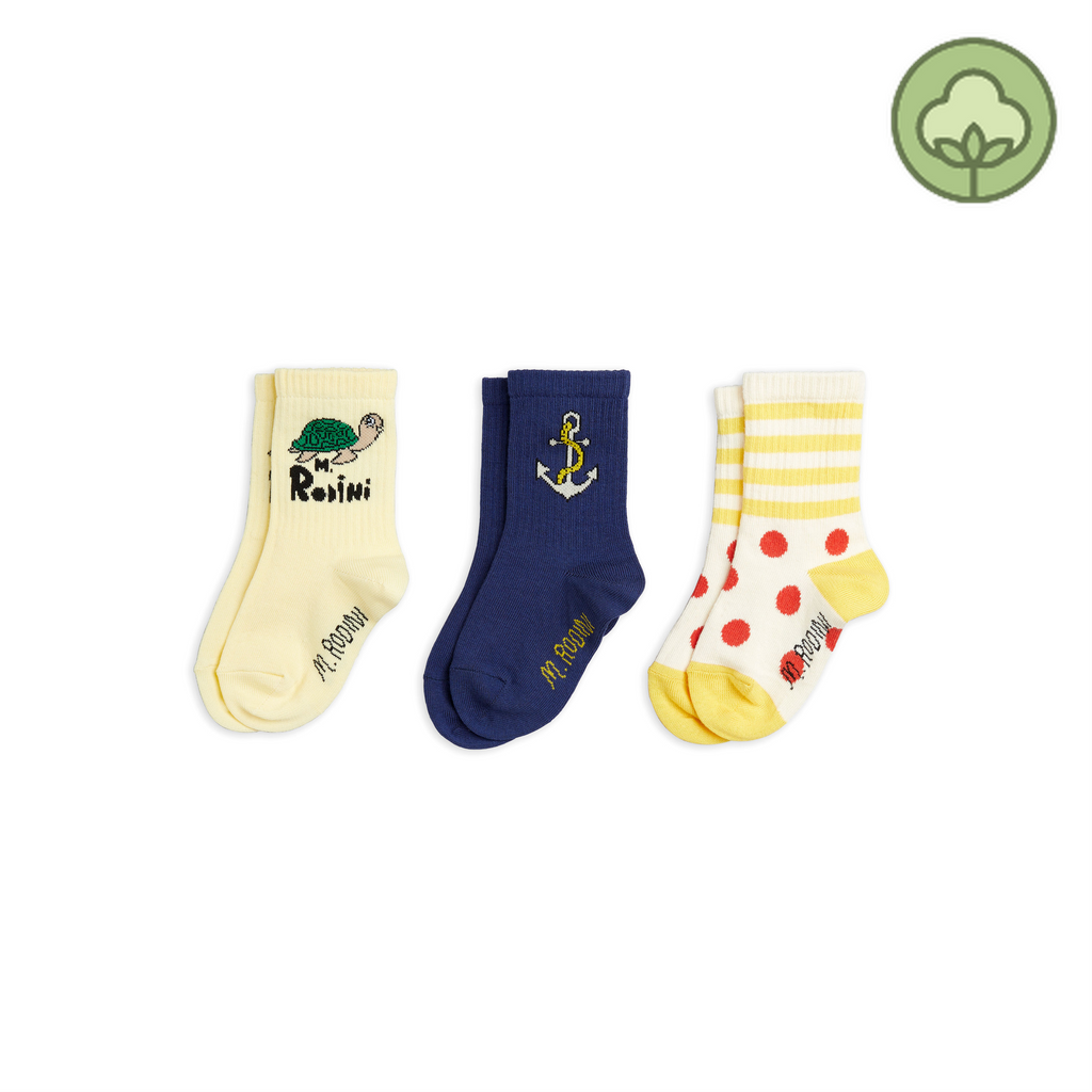 Mini Rodini Anchor 3-Pack Socks kids socks and tights Mini Rodini   