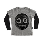 Nununu World Smile Print T-shirt Grey kids long sleeve t shirts Nununu World 12-18M  