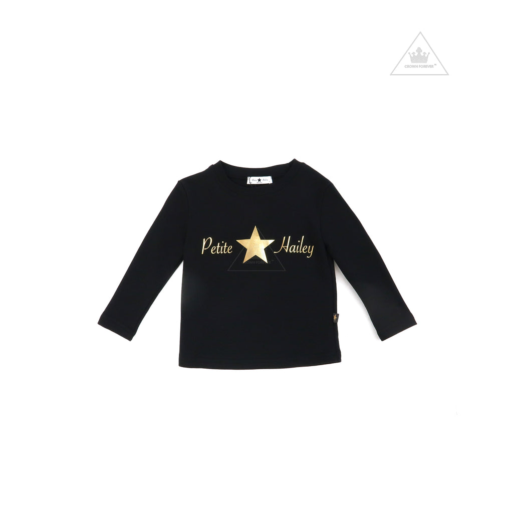 Petite Hailey PH Logo LS T shirt Black