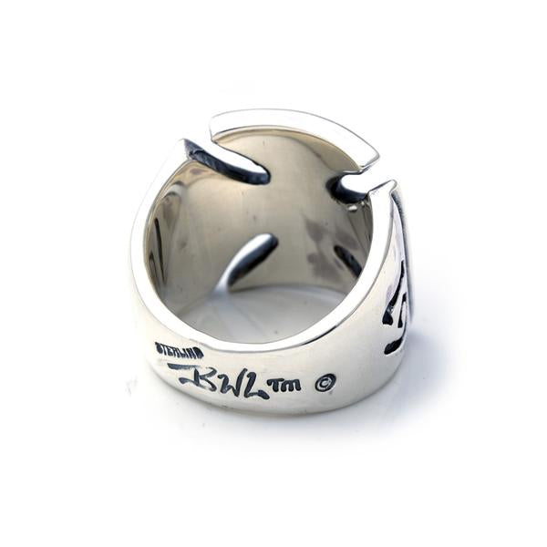 BWL Malibu Cross with 18K Gold Cross in Center R456 BWL Ring Bill Wall Leather   