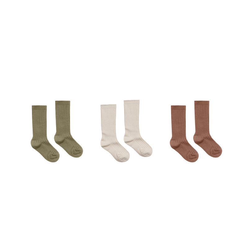 Rylee and Cru Solid Ribbed Tights Set Olive|Stone|Wine kids socks and tights Rylee And Cru   