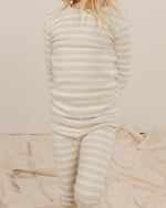 Rylee and Cru Ribbed Pajama Set Agave Stripe kids pajamas Rylee And Cru   