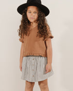 Rylee and Cru Button Front Mini Skirt Railroad Stripe kids skirts Rylee And Cru   