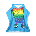 Stella McCartney Kids Boy Rainbow Monster Towel Blue kids towels Stella McCarney Kids   