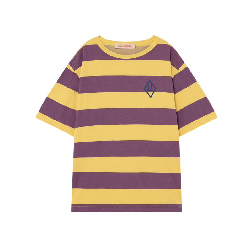 The Animals Observatory Yellow Stripes Rooster Oversize T-Shirt kids T shirts The Animals Observatory   