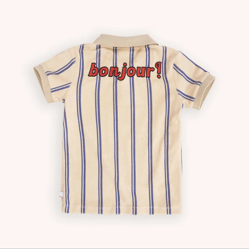 CARLIJNQ stripes blue - polo t-shirt wt embroidery kids T shirts CARLIJNQ   