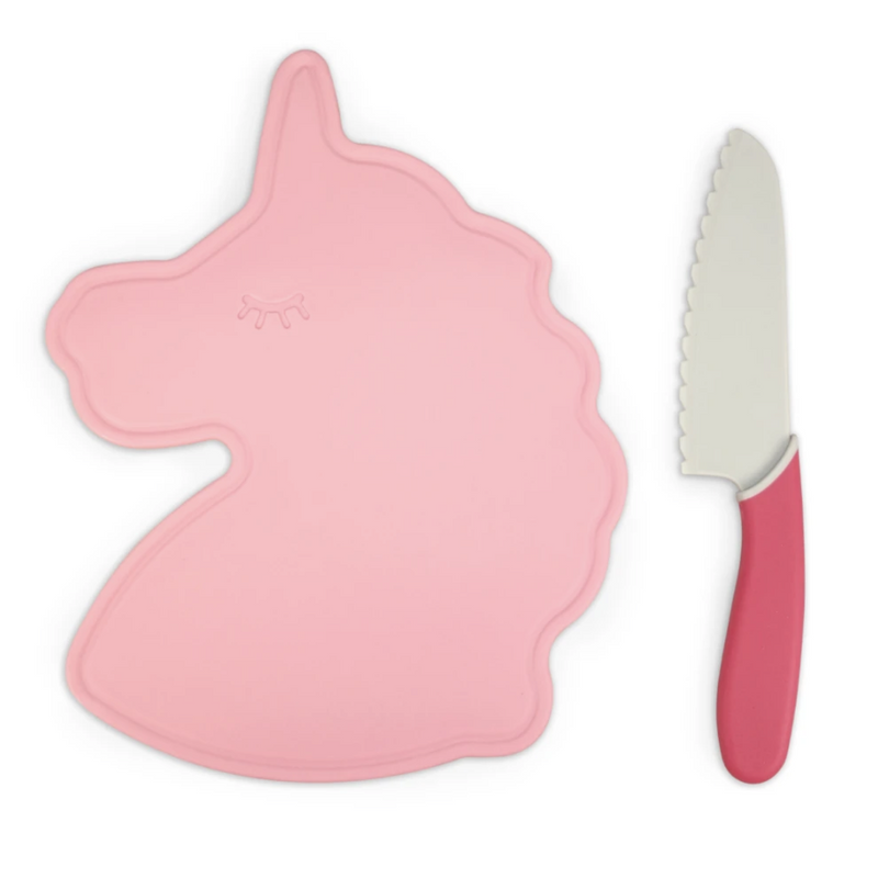 Handstand Kitchen Unicorn Cutting Board & Kid Safe Knife Set Pink kids lifestyles Handstand Kitchen   