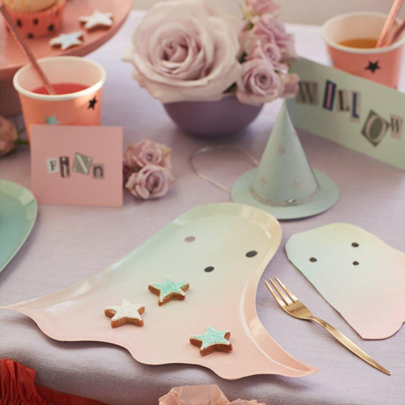 Meri Meri Pastel Halloween Ghost Plates (set of 8) kids party Meri Meri   