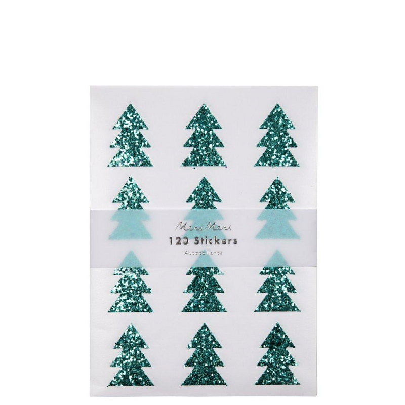 Meri Meri Green Glitter Tree Sticker Sheets (set of 10 sheets) kids gifts Meri Meri   
