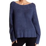 Free People Beachy Off Shoulder Slouch Sweater- Two Colors Sweater Free People XS Blue 