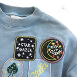 Stella McCartney Kids Girl Sweater with Patches and Badges * FINAL SALE kids sweatshirts Stella McCarney Kids   