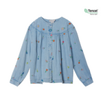 Stella McCartney Kids Girl Embroidered Flowers Denim Shirt