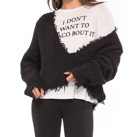 Wildfox Couture Palmetto Sweater Black WF Sweater Wildfox Couture   