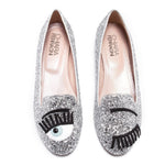 Chiara Ferragni Flirting Italian Leather Flats (4 Colors) Shoes Chiara Ferragni 35 Silver 