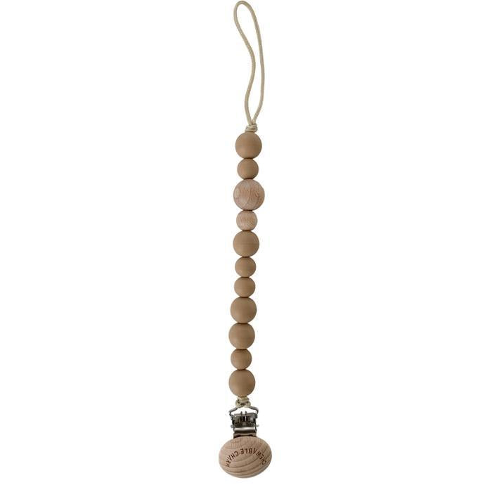 Chewable Charm Classic Pacifier Clip - Wood+ Tan baby teether chewable charm   