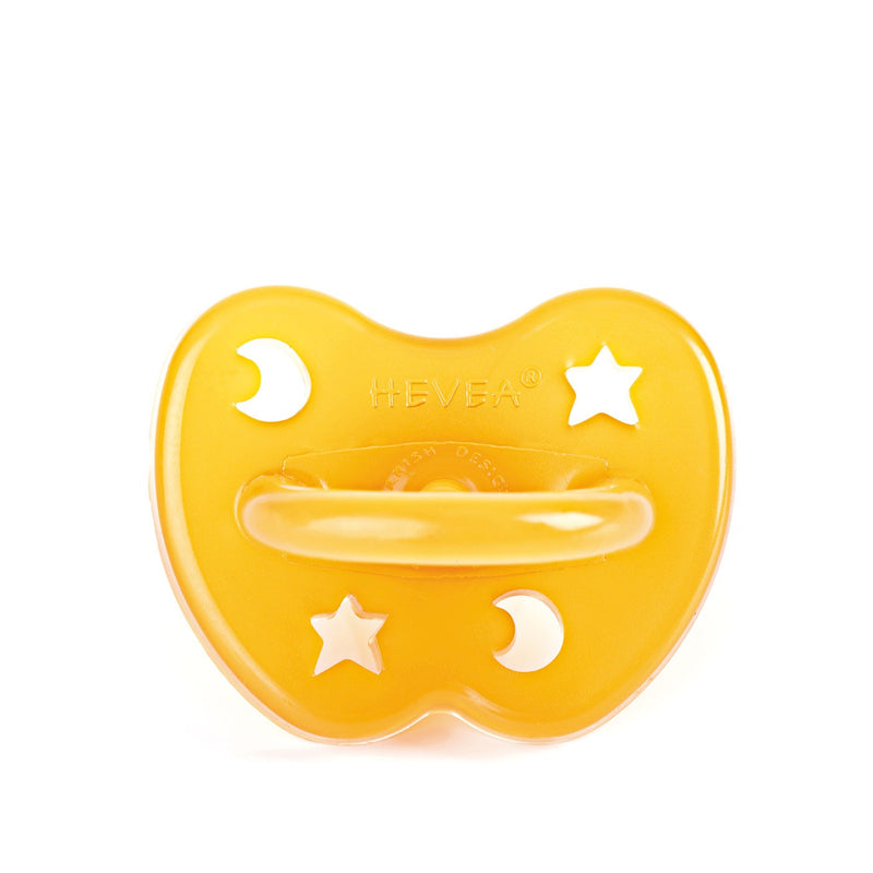 Natural Rubber Orthodontic Pacifier - 3m+ - Star & Moon  HEVEA   