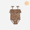 Rylee + Cru ruffle one-piece swimsuit UPF 50+ || giraffe spots