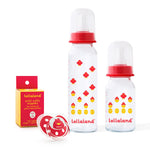 Lollaland Glass Baby Bottle Gift Set Three Colors Cup Lollaland Red  
