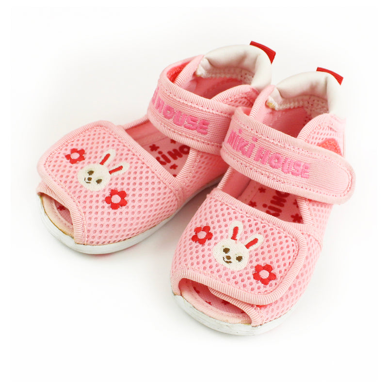 Miki House Logo Touch Strap Pink Sandals kids shoes Miki House   