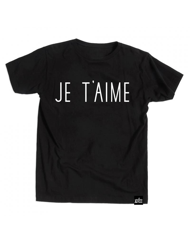 Whistle and Flute Je T'aime Black T-Shirt